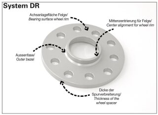 H&R Spurverbreiterung schwarz DR-System 6 mm