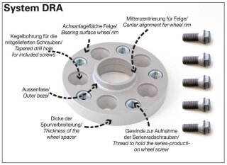 H&R Spurverbreiterung schwarz DRA-System 42 mm