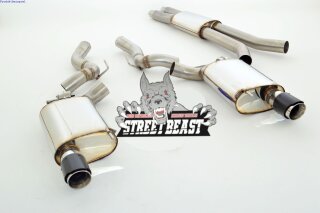 Street Beast 2x70mm Duplex-Anlage Edelstahl mit Klappensteuerung mit Drive Mode: im Sport+- und Track-Modus = Klappe geöffnet