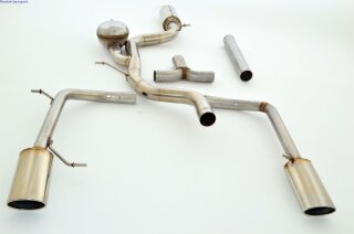 3 Inch (76mm) duplex-catback-system (left & right) stainless steel with sound-generator via mobile app