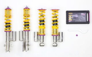 coilover Variant 3 inox Separately adjustable compression and rebound stage damping.