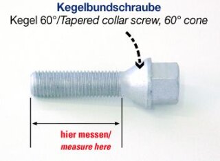 H&R Radschraube Kegel 60° M12x1,25x28 SW17 122528001