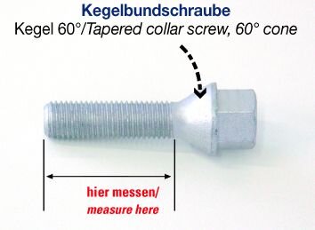 H&R Radschraube Kegel 60° M14x1,5x55 SW17 1455501 
