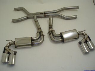 76mm back-silencer with tailpipe left & right stainless steel