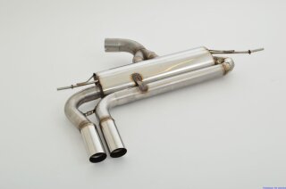 76mm back-silencer with tailpipe left & right stainless steel