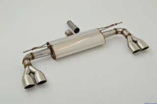 back-silencer with tailpipe left & right S3-Look stainless steel