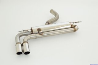 76mm back-silencer with tailpipe left & right stainless steel