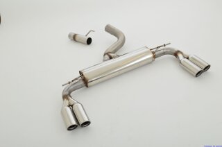 76mm back-silencer with tailpipe left & right stainless steel