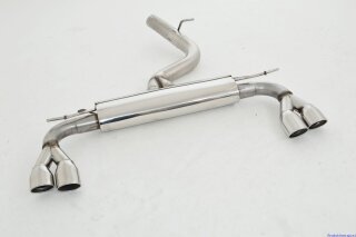 76mm back-silencer with tailpipe left & right S3-Look stainless steel