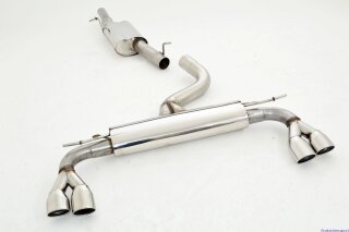 76mm catback-system with tailpipe left & right S3-Look stainless steel