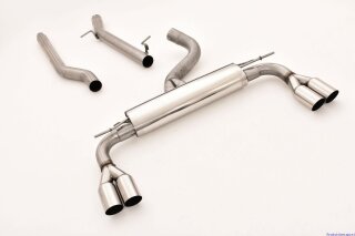 76mm catback-system with tailpipe left & right S3-Look stainless steel