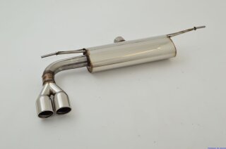 76mm back-silencer with tailpipe left & right stainless steel