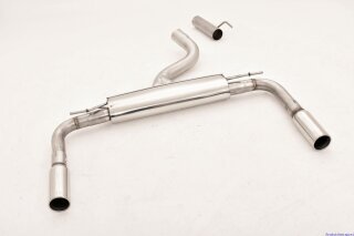 76mm back-silencer with tailpipe left & right US-Look stainless steel