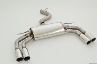 76mm back-silencer with tailpipe left & right stainless steel