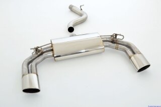 76mm back-silencer with tailpipe left & right with original flap-control stainless steel