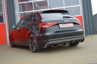 back-silencer with tailpipe left & right aluminised steel