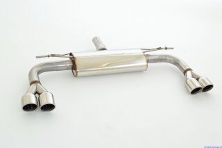 back-silencer with tailpipe left & right S3-Look stainless steel