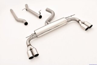 76mm catback-system with tailpipe left & right S3-Look stainless steel