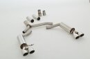 76mm back-silencer with tailpipe left &amp; right V6-Look stainless steel