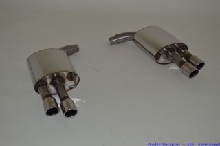 70mm back-silencer with tailpipe left & right stainless steel