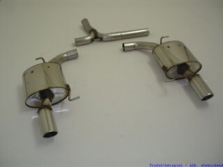 back-silencer with tailpipe left & right S5-Look stainless steel