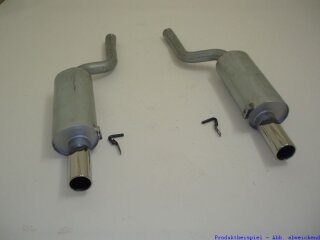 back-silencer with tailpipe left & right aluminised steel