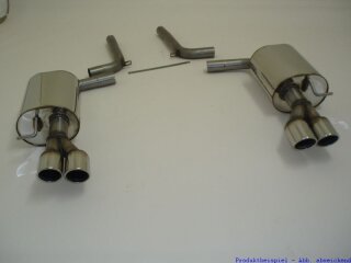 back-silencer with tailpipe left & right stainless steel