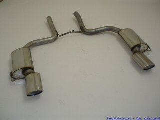 back-silencer with tailpipe left & right stainless steel