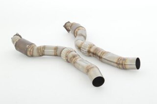 2x90mm downpipe with 200 cells HJS sport catalyst stainless steel