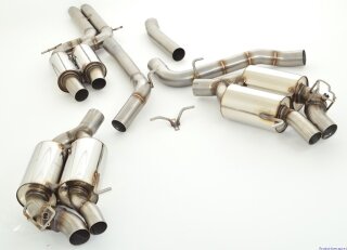 2x76mm catback-system with tailpipe left & right stainless steel RS6-Look