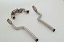 2x 76mm Downpipe with 100 cells HJS sport catalyst stainless steel