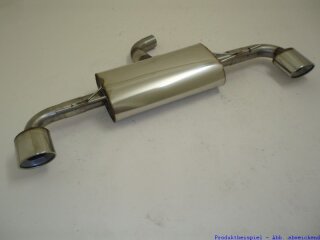 70mm back-silencer with tailpipe left & right stainless steel