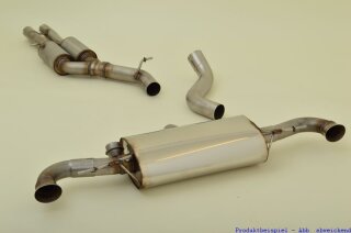 76mm catback-system w. tailpipe left & right with flap-control stainless steel