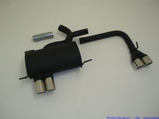 back-silencer with tailpipe left & right aluminised steel