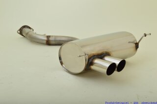 76mm back-silencer with tailpipe left & right stainless steel