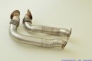 2x70mm downpipe set stainless steel