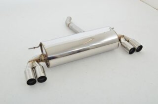 76mm back-silencer with tailpipe left & right stainless steel