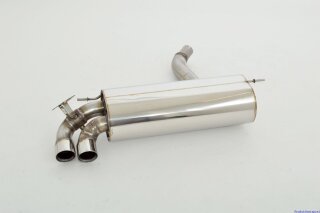 76mm back-silencer with tailpipe left & right stainless steel