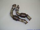 2x70mm downpipe set with 200 cells HJS sport catalyst stainless steel