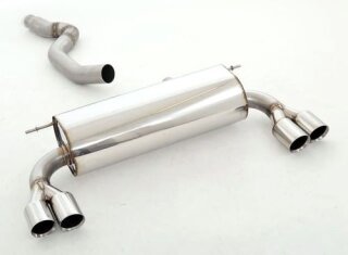 76mm back-silencer with tailpipe left & right 335i/340i-Look stainless steel