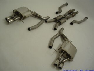 70mm catback-system with tailpipe l.&r. with 200 cells sport-catalysts stainless steel