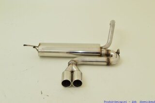 back-silencer with tailpipe in the middle stainless steel