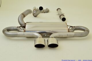 76mm catback-system with tailpipe in the middle stainless steel