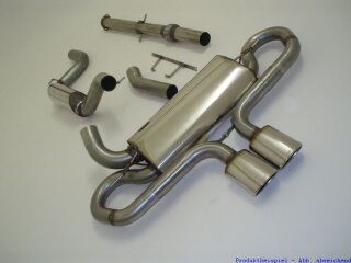 76mm catback-system with tailpipe in the middle stainless steel