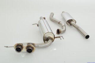 63.5mm catback-system with tailpipe in the middle stainless steel