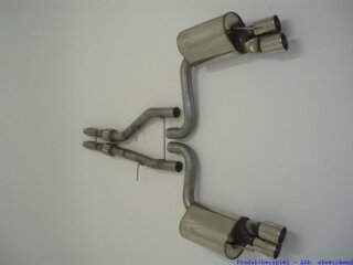 70mm back-silencer with tailpipe left & right stainless steel