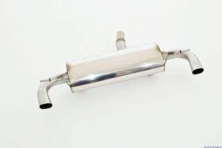 76mm back-silencer with tailpipe left & right stainless steel