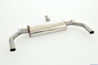 76mm back-silencer with tailpipe left & right stainless steel