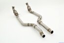 2x 76mm Downpipe lower section with 200 cells HJS sport...