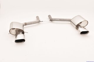 back-silencer with tailpipe left & right stainless steel